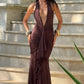 Janessa Maxi Dress - Plum Brown