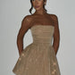 Katrina Mini Dress - Gold Sparkle