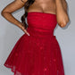 Katrina Mini Dress - Red Sparkle