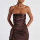 Leoni Mini Dress - Plum Brown