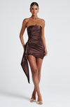 Leoni Mini Dress - Plum Brown
