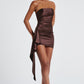 Leoni Mini Dress - Plum Brown