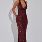 Lorena Maxi Dress - Wine Lined
