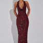 Lorena Maxi Dress - Wine Lined