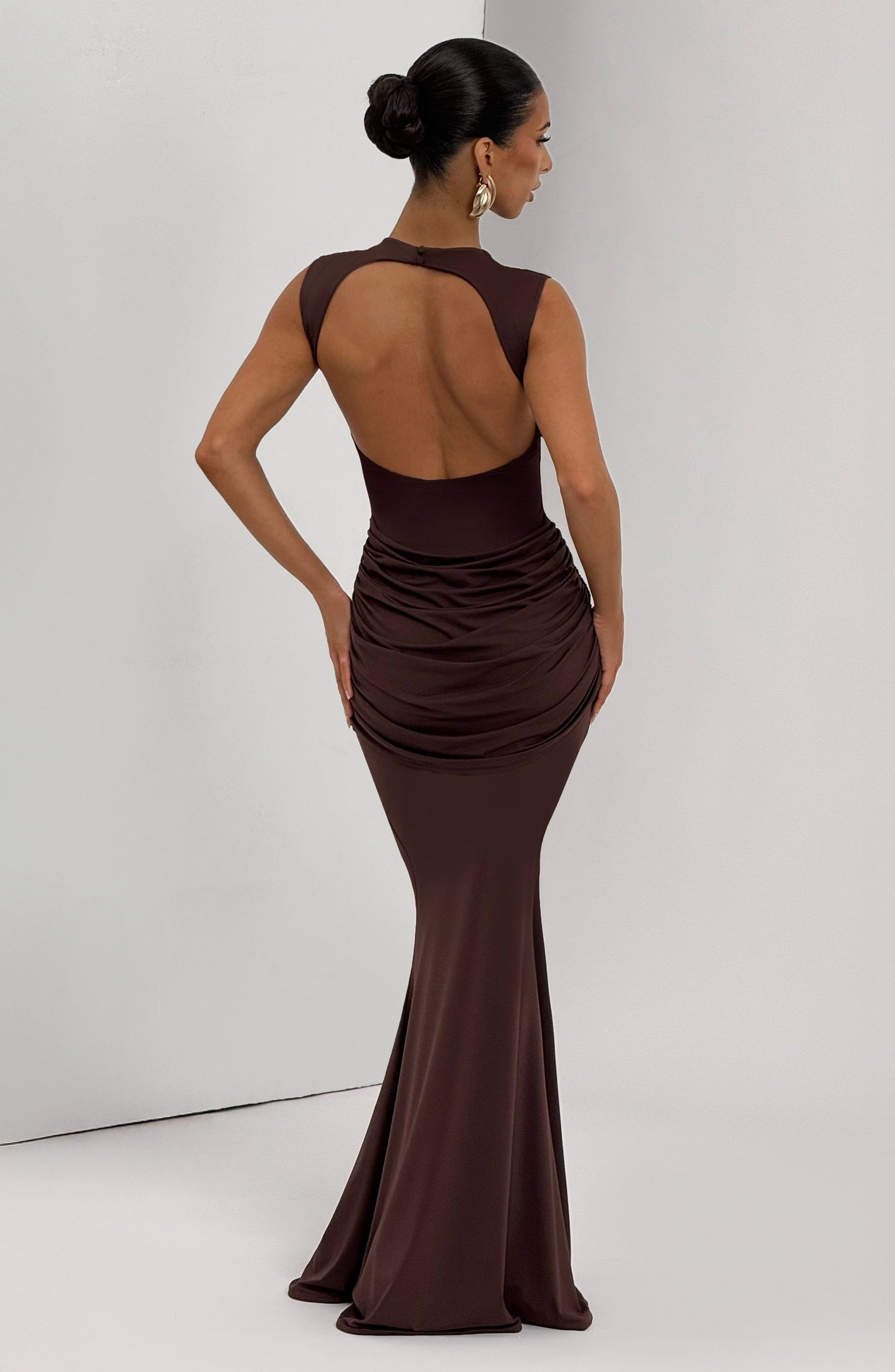 Lorenza Maxi Dress - Plum Brown