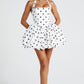 Maricia Mini Dress - Black Polka Dot Print