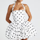 Maricia Mini Dress - Black Polka Dot Print