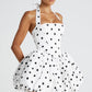 Maricia Mini Dress - Black Polka Dot Print