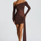 Mavra Mini Dress - Plum Brown