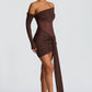 Mavra Mini Dress - Plum Brown