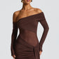 Mavra Mini Dress - Plum Brown