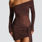 Mavra Mini Dress - Plum Brown