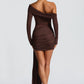 Mavra Mini Dress - Plum Brown