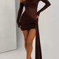 Mavra Mini Dress - Plum Brown