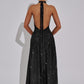 Melania Maxi Dress - Black Sparkle