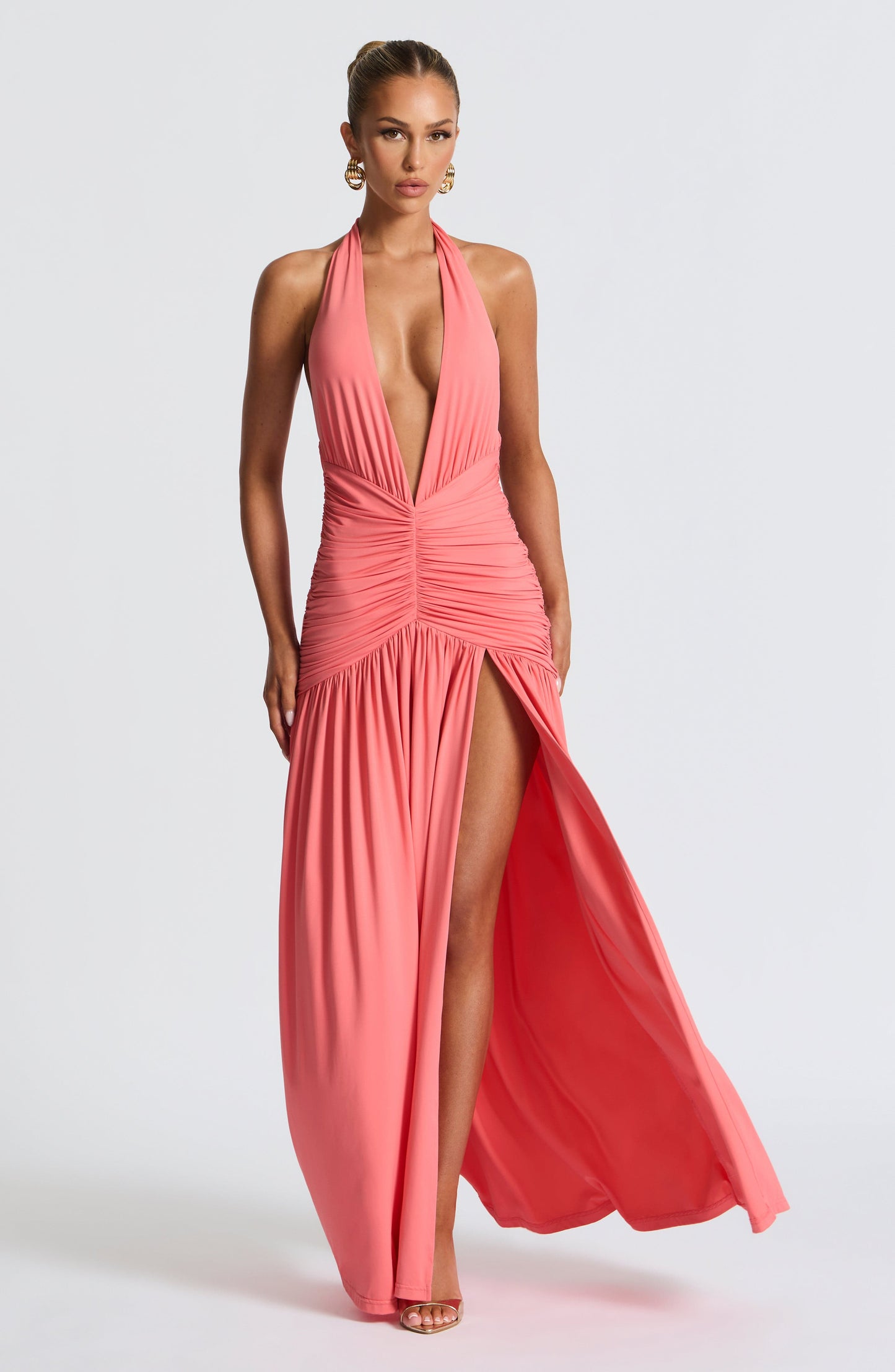Melania Maxi Dress - Coral Pink