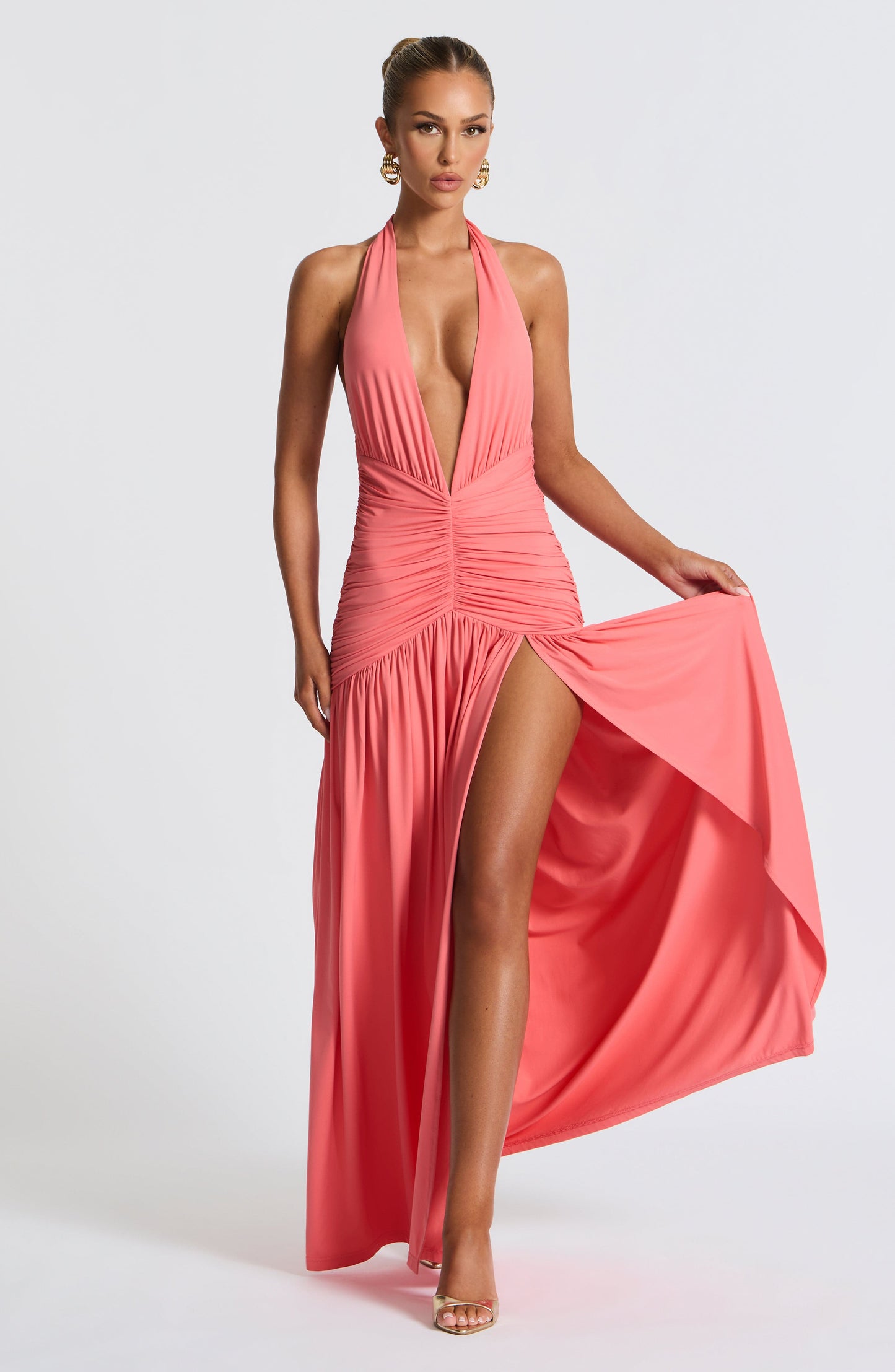 Melania Maxi Dress - Coral Pink