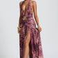 Melania Maxi Dress - Magenta Orchid Print