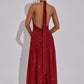Melania Maxi Dress - Red Sparkle