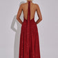 Melania Maxi Dress - Red Sparkle