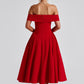 Miranda Midi Dress - Red
