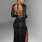 Nadia Maxi Dress - Black Sparkle