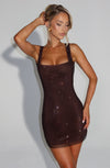 Petra Mini Dress - Plum Brown