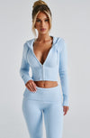 Portia Knit Hoodie - Baby Blue