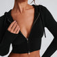 Portia Knit Hoodie - Black