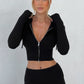 Portia Knit Hoodie - Black