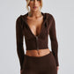 Portia Knit Hoodie - Chocolate