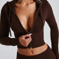 Portia Knit Hoodie - Chocolate