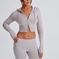 Portia Knit Hoodie - Light Grey Marl