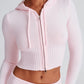 Portia Knit Hoodie - Pink