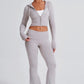 Portia Knit Pants - Light Grey Marl