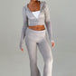 Portia Knit Pants - Light Grey Marl