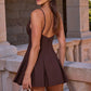 Rory Mini Dress - Plum Brown