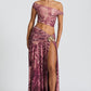 Saira Maxi Skirt - Magenta Orchid Print