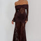 Sauline Maxi Dress - Plum Brown