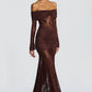 Sauline Maxi Dress - Plum Brown