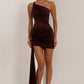 Shazia Mini Dress - Plum Brown