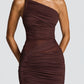 Shazia Mini Dress - Plum Brown