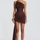 Shazia Mini Dress - Plum Brown