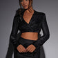 Stefania Cropped Jacket - Black Sparkle