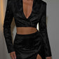 Stefania Cropped Jacket - Black Sparkle