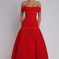 Wilhelmina Midaxi Dress - Red