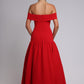Wilhelmina Midaxi Dress - Red