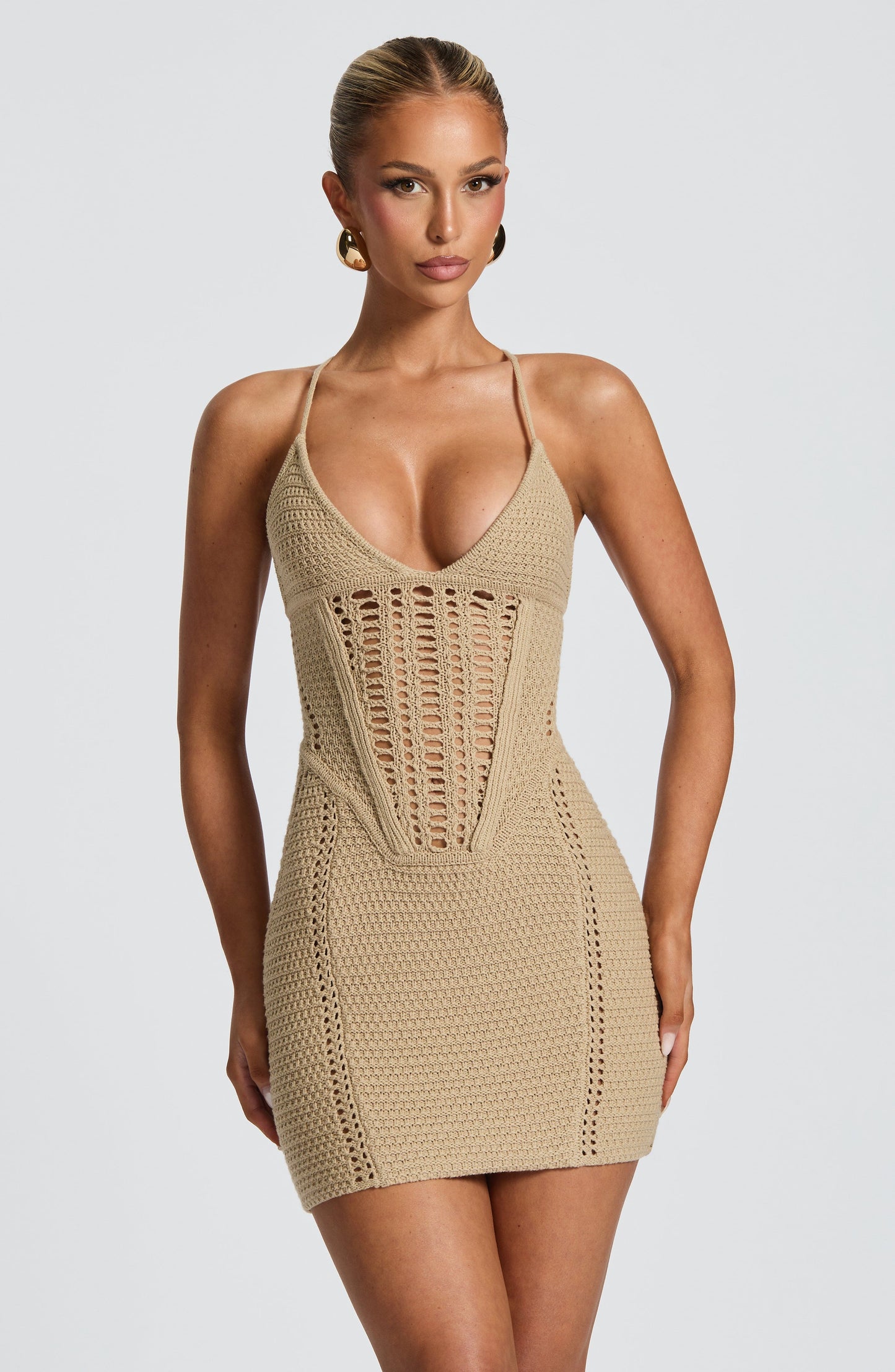 Xanthe Mini Dress - Beige